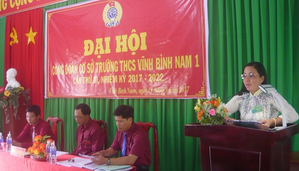 Công đoàn trường Trung học cơ sở Vĩnh Bình Nam 1 tổ chức đại hội lần thứ XI, nhiệm kỳ 2017-2022