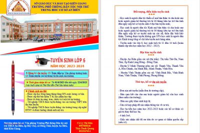 Thông báo tuyển sinh vào lớp 6 trường Dân tộc nội trú trung học cơ sở An Biên